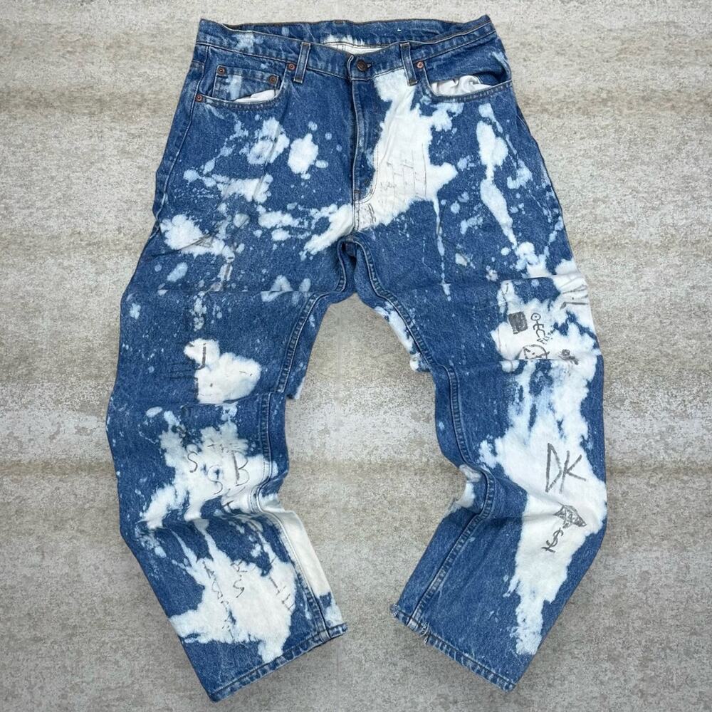 True Vintage 70s Levis Jeans 506 36x32 Straight Fit Acid Wash Made in USA Denim - Picture 2 of 7